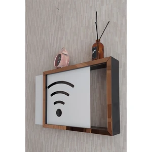 HKM Ticaret Siyah-Bronz 25 x 35 x 7  cm  Wifi Amblemli Duvara Asılabilir Sigorta ve Modem-Wifi Saklama Kutusu! Saklama Kutusu
