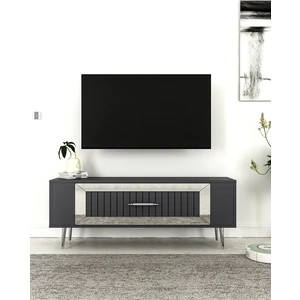 Cantek Dizayn RETROLP3CT Tv Sehpası Antrasit-Gümüş