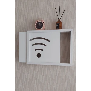 HKM Ticaret Beyaz 25 x 35 x 7  cm  Wifi Amblemli Duvara Asılabilir Sigorta ve Modem-Wifi Saklama Kutusu! Saklama Kutusu