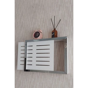 HKM Ticaret Beyaz-Füme 25 x 35 x 7  cm  Izgaralı Duvara Asılabilir Sigorta ve Modem-Wifi Saklama Kutusu! Saklama Kutusu