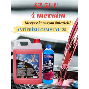 4mevsim Kırmızı Antifriz -42C° 5lt-4mevsim Antifrizli Oto Cam Suyu -25C° 1lt
