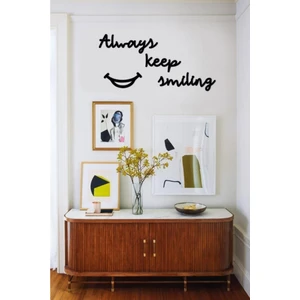 Always Keep Smiling Duvar Yazısı Dekoratif Tablo Ahşap Duvar Yazısı