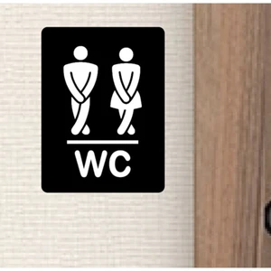 Esprili Wc Kapı Tabelası Siyah Renk