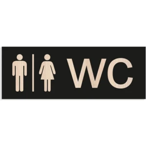 Wc Yönlendirme Yazısı Siyah Ahşap