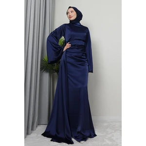 Giza Store Yasemin Saten Abiye Koyu Yeşil