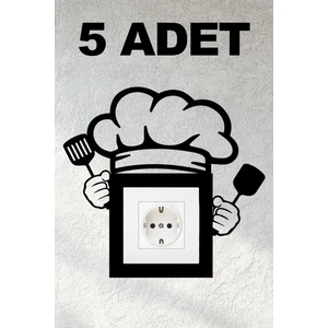 Mutfak Aşçı Dekoratif Duvar Priz Anahtar Çerçevesi Süsü 5 Adet