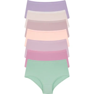 Kadın Renkli Yüksel Bel Pamuklu Likralı Külot7'li Paket 32350
