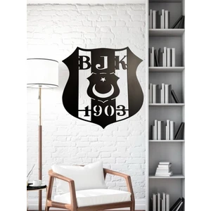 DGRK Beşiktaş Bjk 1903 Duvar Dekoru Tablosu Siyah Ahşap Lazer Mdf