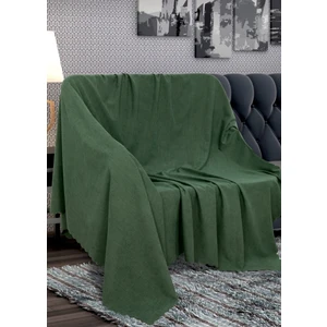 Mat Şönil Nefti Yeşil Çift Taraflı Koltuk Çekyat Örtüsü Şalı