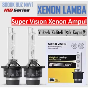 2 Adet D2S HID Xenon Far Ampulü 12V/35 8000K Buz Mavi