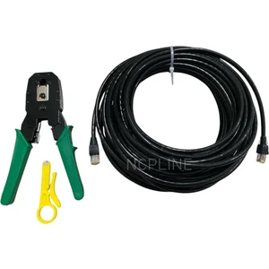 35 Metre Iç Mekan - Ev Ofis - Modem Pc Için Internet Kablosu Cat 6 Ket Altı Kalın Sağlam+Çakma Sıkma Pensesi