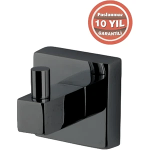 Çelik Banyo Paslanmaz Pirinç Tamay Tekli Askılık Mat Siyah