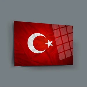 Glassart Design Türk bayrağı cam tablo 02