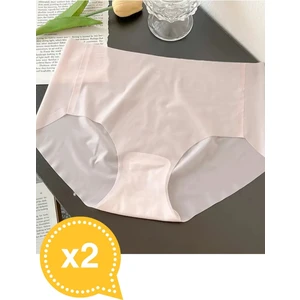 Sweet Sauna 2'li Set Ultra Ince Mikro Şeffaf Dikişsiz Iz Yapmaz Buz Ipek Elastik Lazer Kesim Külot Fuşya