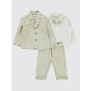 Erkek Bebek 4'lü Takım 6-18 Ay Bej