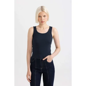 Slim Fit Dar Kesim U Yaka Ribana Atlet C9826AXNS