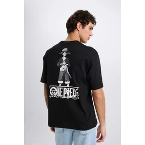 %100 Pamuk One Piece Boxy Fit Bisiklet Yaka Sırt Baskılı Kısa Kollu Tişört D5459AX25SP