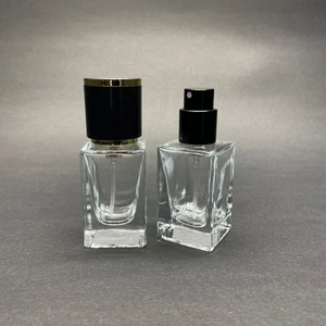 Ahsa Ticaret 3 Adet 15 ml Kare Model Bloom Parfüm Şişesi - Siyah Metal Spreyli + Gold Siyah Kapaklı