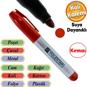 Kalıcı Çıkmaz Koli Kalemi Suya Dayanıklı Işaretleme Markalama Kırmızı Kalem Metal Cam Çuval Folyo