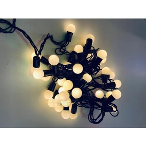 5 Metre 28 LED Fişli Sarı Işık Mini Top LED Siyah Kablo