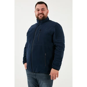 Regular Fit Dik Yaka Fermuarlı Büyük Beden Polar Hırka Erkek Hırka 5906028B