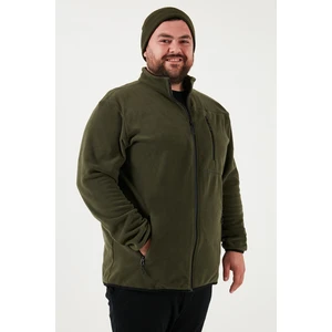 Regular Fit Dik Yaka Fermuarlı Büyük Beden Polar Hırka Erkek Hırka 5906028B