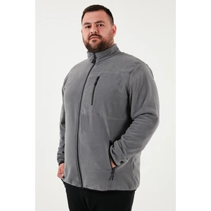 Regular Fit Dik Yaka Fermuarlı Büyük Beden Polar Hırka Erkek Hırka 5906028B