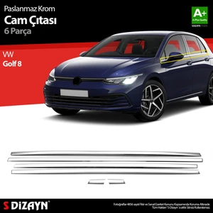 Vw Golf 8 Hb Krom Cam Çıtası 6 Prç. 2020 Üzeri