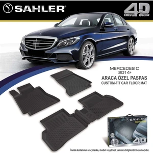 Mercedes C Seri W205 2014-2021  4.5D Havuzlu Paspas Siyah