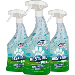 Resteril Hiyen Spreyi Pet 3x750ml Kedi Koku  Köpek Yatağı Çiş Kusma Dezenfektan Temizleyici