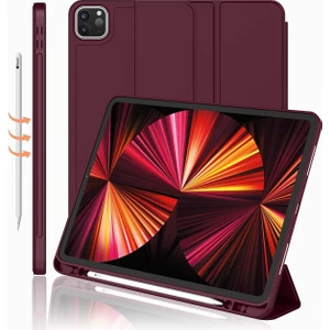 TEKNETSTORE Apple Ipad Pro 4. Nesil M2 2022 11 Inç Tablet Uyumlu Kılıf Uyku Modlu Kalem Bölmeli Silikon Koruyucu