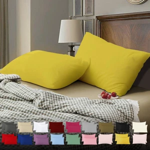 Teksnil Home | Düz Pamuklu 2’li Sarı Yastık Kılıfı | 50  x  70  cm  Kapaklı |