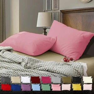 Teksnil Home | Düz Pamuklu 2’li Pembe Yastık Kılıfı | 50  x  70  cm  Kapaklı |