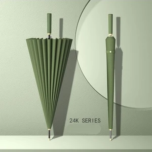 24 Kemikli Uzun Saplı Düz Şemsiye (Yurt Dışından)