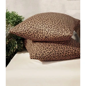 %100 Pamuk Yastık Kılıfı Seti 2'li- Yeni Leopar