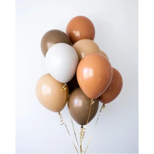 Tatlı Günler Kahve Tondaki Renkler Balon Demeti 10'lu Özel Günler İçin Parti Malzemesi