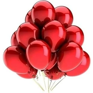 Tatlı Günler Kırmızı 30 Adet Metalik Balon Büyük Boy 30  cm