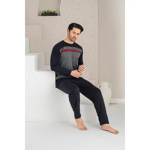 Erkek Parçalı Uzun Kollu Penye Kumaş Mevsimlik Pijama Takımı