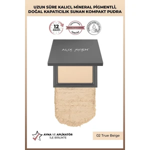 Kompakt Pudra - 12 Saate Kadar Kalıcılık - Soğuk Cilt Alt Tonu - Compact Powder 02 True Beige