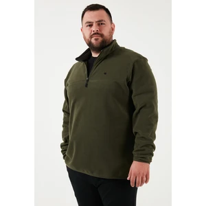 Regular Fit Anti-Pilling Büyük Beden Dik Yaka Kışlık Şardonlu Polar Erkek Polar 5906001B