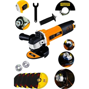 Spech Power Amerikan 4500 Watt Metal Şanzuman Çift Bakır Sargı Avuç İçi Taşlama Demir Metal Kesme Makinası +5taş