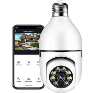 Woody Sofia Wifi 360 Panoramik Ampul Kamera Gece Görüş Ses Akıllı Hareket Algılayıcı