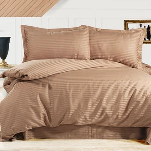 Alena Home %100 Pamuk Saten (Lastikli Çarşaflı) Çizgili Tek Kişilik Nevresim Takımı