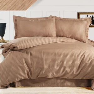 Alena Home Pamuk Saten (Lastikli Çarşaflı) Çizgili Çift Kişilik Nevresim Takımı