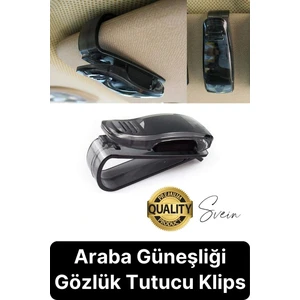 Araba Gözlük Tutacağı Klips Güneş Gözlüğü Tutucu Mandallı Araç Içi Siyah Kartvizitlik Düşmez Kaymaz