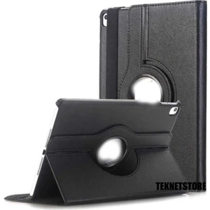 TEKNETSTORE Apple Uyumlu Ipad 9. Nesil 2021 10.2 Inç Tablet Standlı 360° Dönebilen Deri Kılıf Leather Case Tam