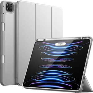 TEKNETSTORE Ipad Pro 12.9 Inç 5. ve 6. Nesil 2021 / 2022 Uyumlu Kalem Bölmeli Uyku Modlu Standlı Silikon Kılıf