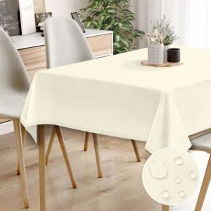 Canvas Kırık Beyaz Sıvı Geçirmez Leke Tutmaz Masa Örtüsü