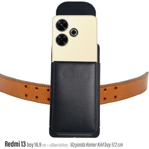 Redmi 13 Kemer Kılıfı | Bele Takılan Kemer Kılıf Kapaklı