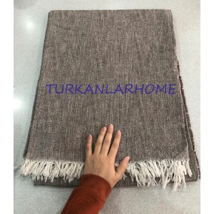 Türkanlar Home Çok Amaçlı Pamuklu Örtü- Kanepe-Koltuk Şalı-Koltuk Örtüsü 175 x 215 (Kahverengi )